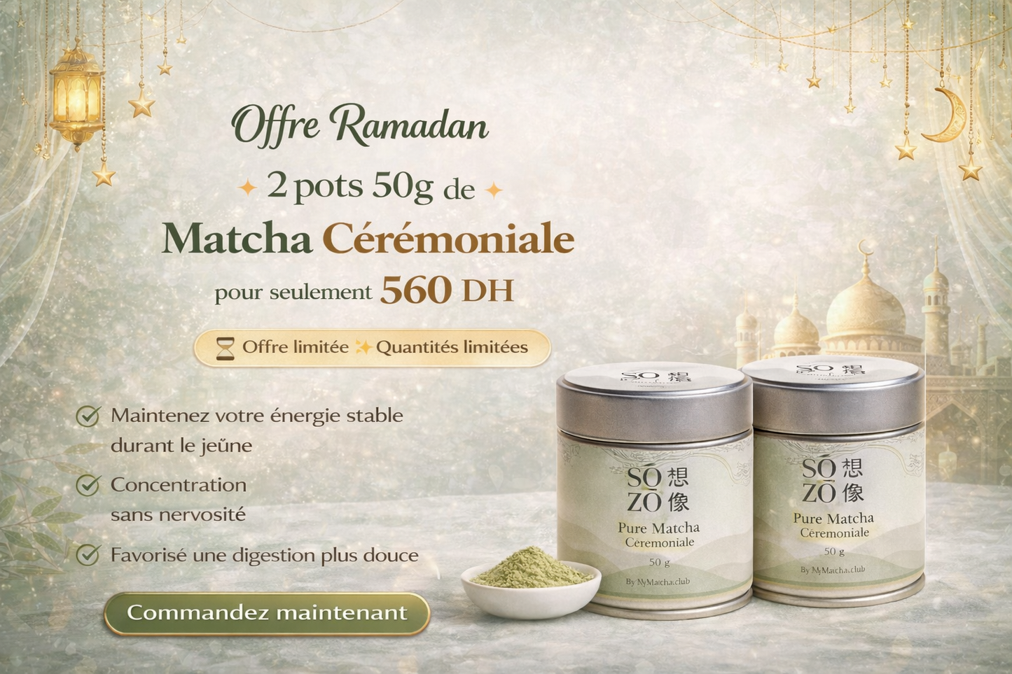 2 pots 50g de Matcha Cérémonial