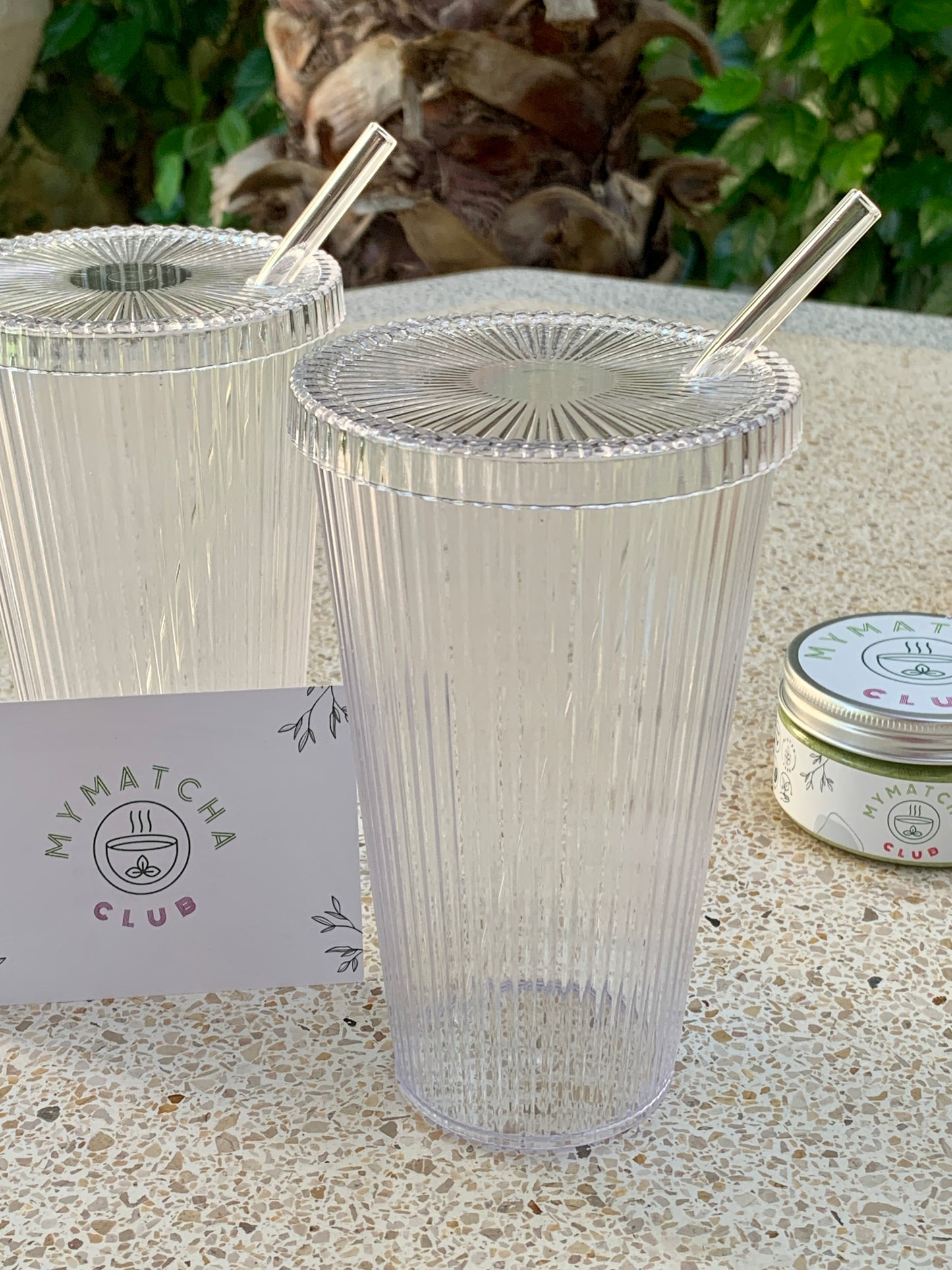 Reusable Melamine Tumbler with Glass Straw