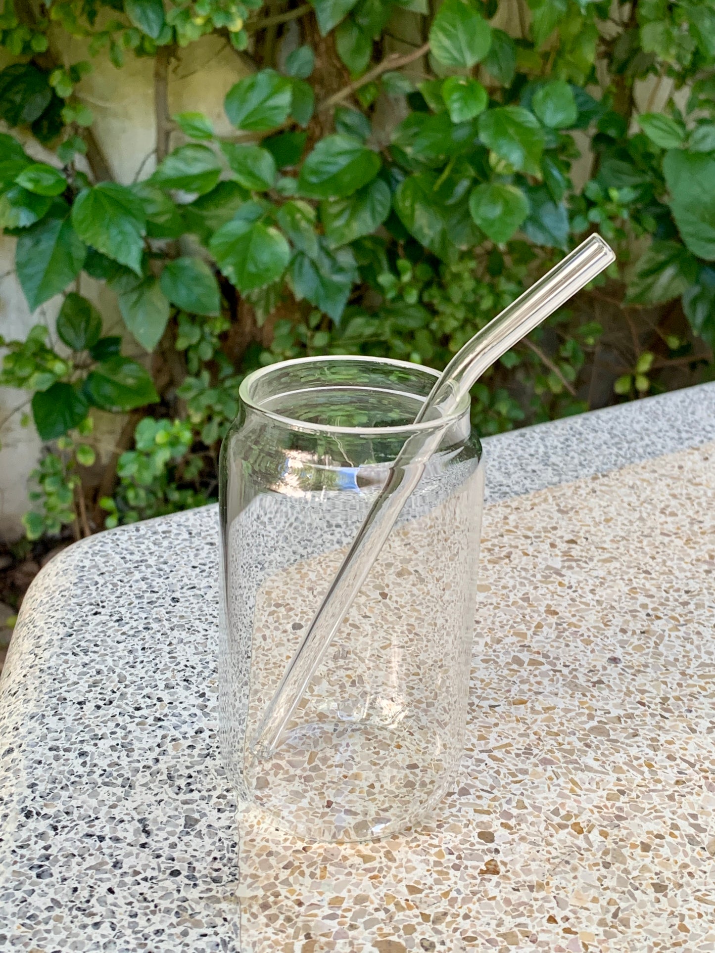 Minimalistic Glass Tumbler with Bamboo Lid & Glass Straw